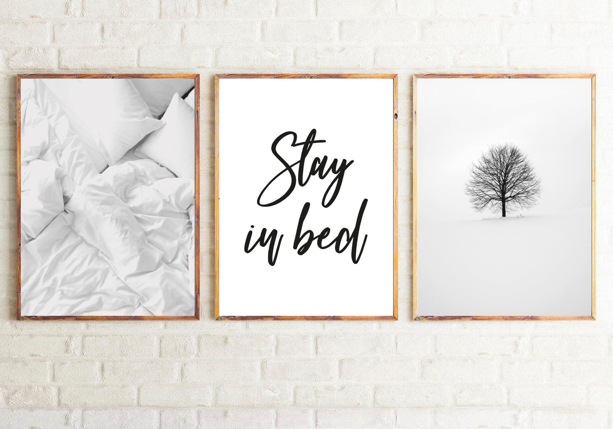 Stay In Bed Photography Set Of 3 Bedroom Wall Decor Prints by WinsterCreations™ Official Store