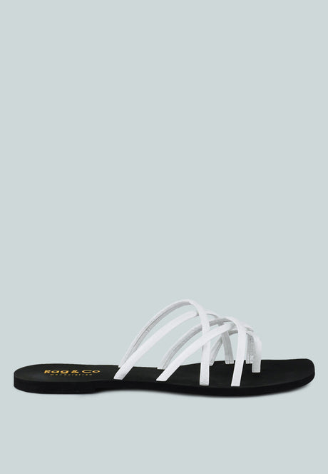 sweetin strappy flat slip on sandals by London Rag