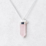 Rose Quartz Crystal Point Necklace by Tiny Rituals