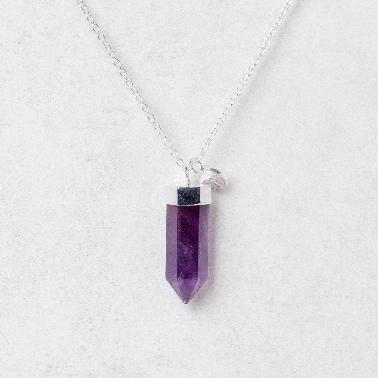 Amethyst Crystal Point Necklace by Tiny Rituals