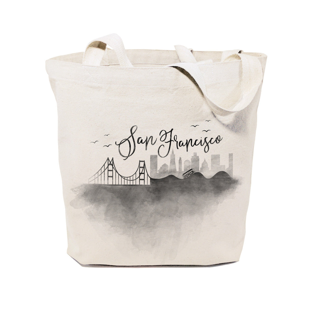 San Francisco Cityscape Cotton Canvas Tote Bag by The Cotton & Canvas Co.