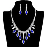 Marquise Stone Accented Rhinestone Necklace Earring Set by Madeline Love