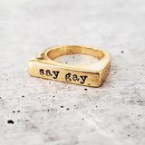 Say Gay Pride Ring by Salt and Sparkle