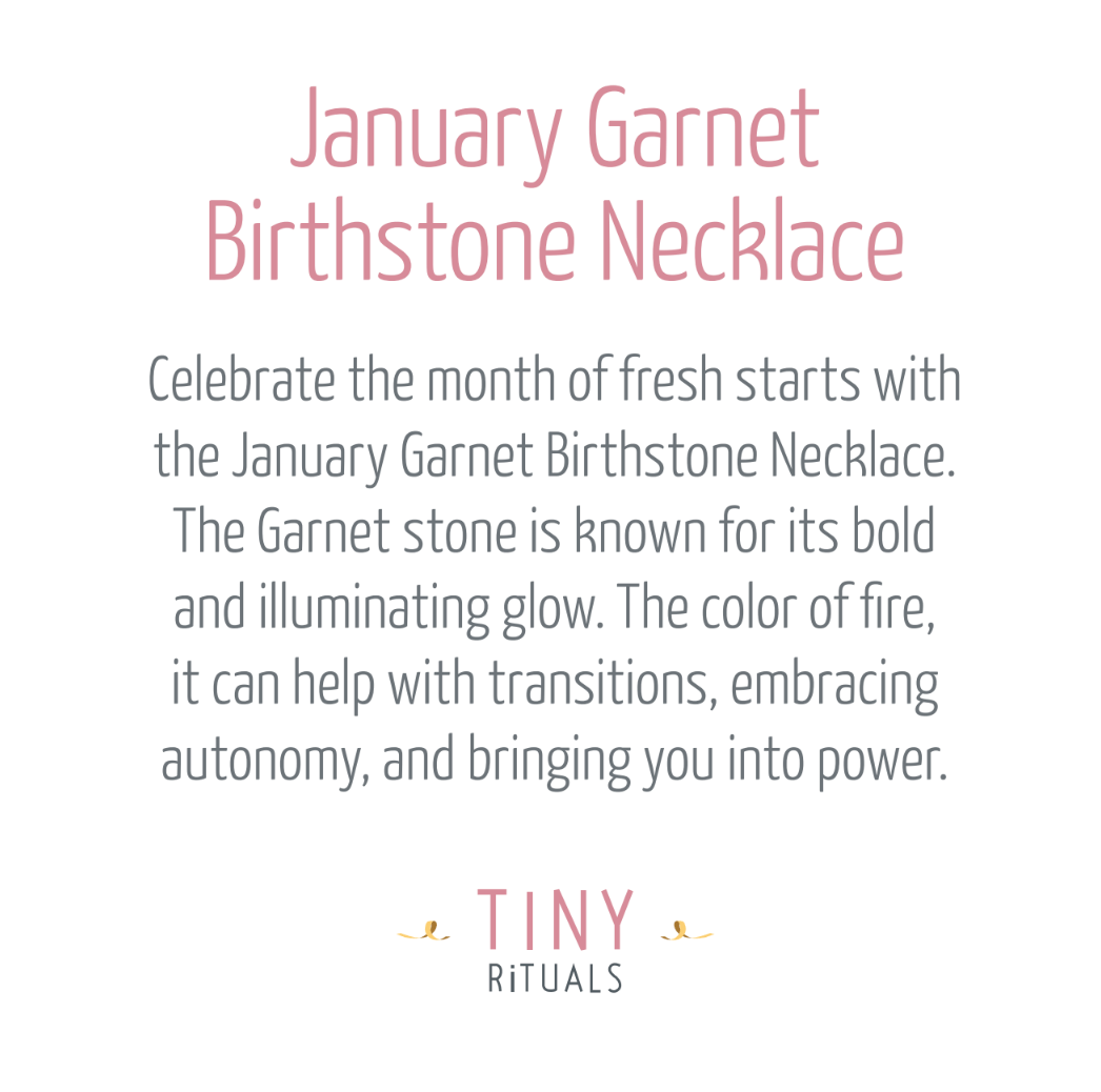 January Garnet Birthstone Necklace by Tiny Rituals