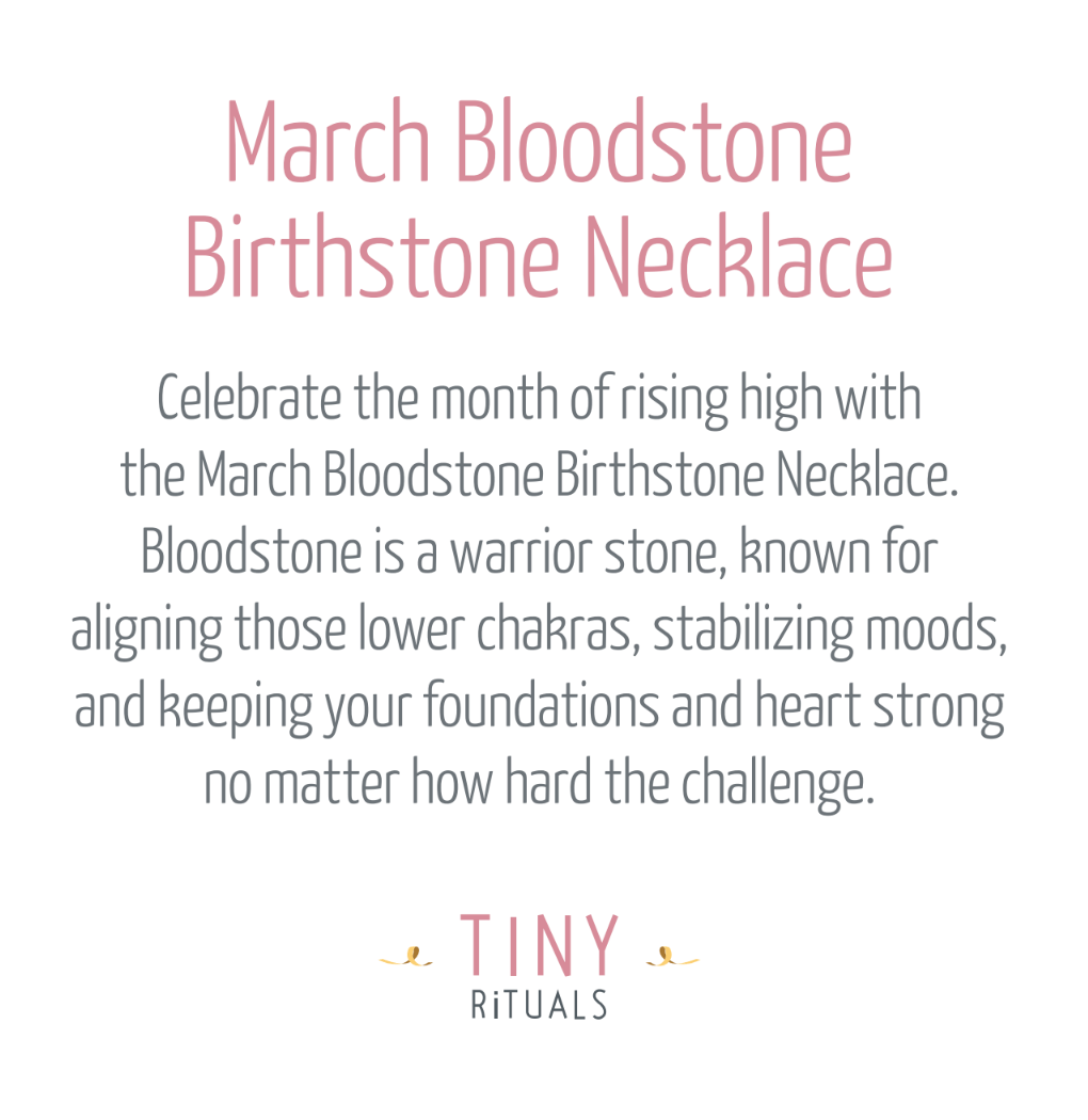 March Bloodstone Birthstone Necklace by Tiny Rituals