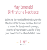 May Emerald Birthstone Necklace by Tiny Rituals