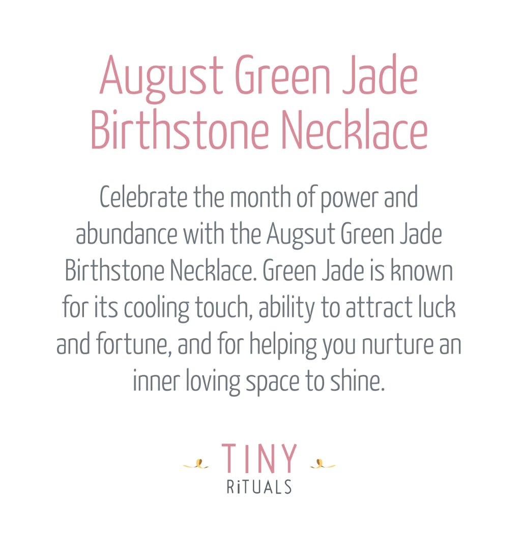 August Green Jade Birthstone Necklace by Tiny Rituals