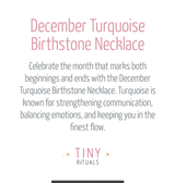 December Turquoise Birthstone Necklace by Tiny Rituals