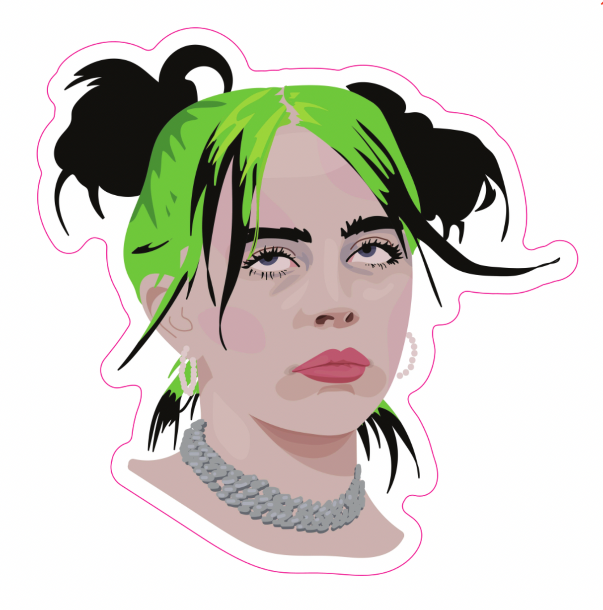 Billie Eilish Sticker by Quirky Crate