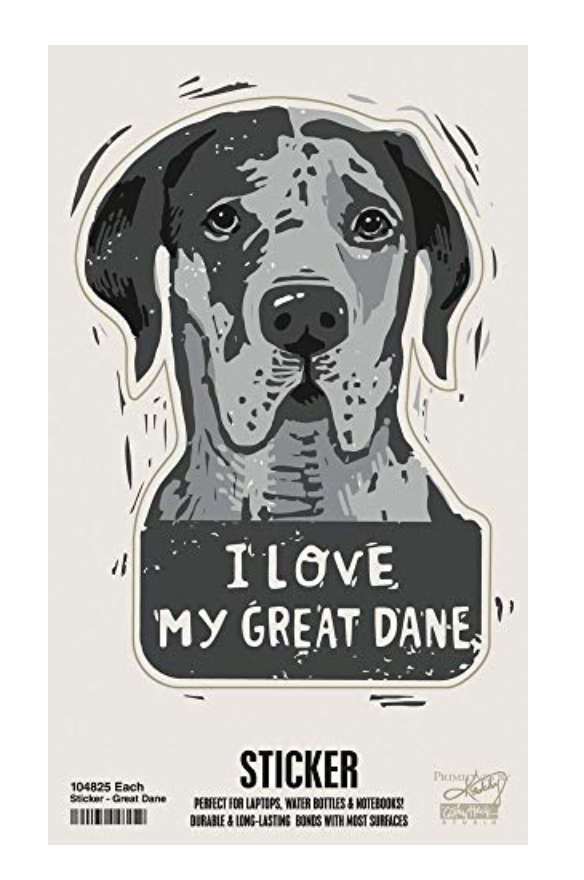 I Love My Great Dane Sticker by Quirky Crate