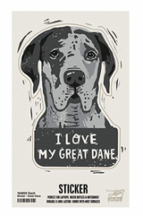 I Love My Great Dane Sticker by Quirky Crate