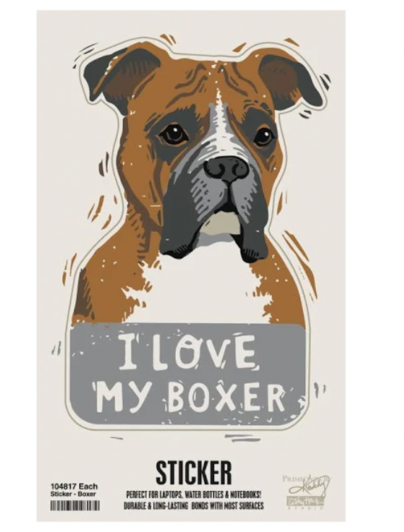 I Love My Boxer Sticker by Quirky Crate