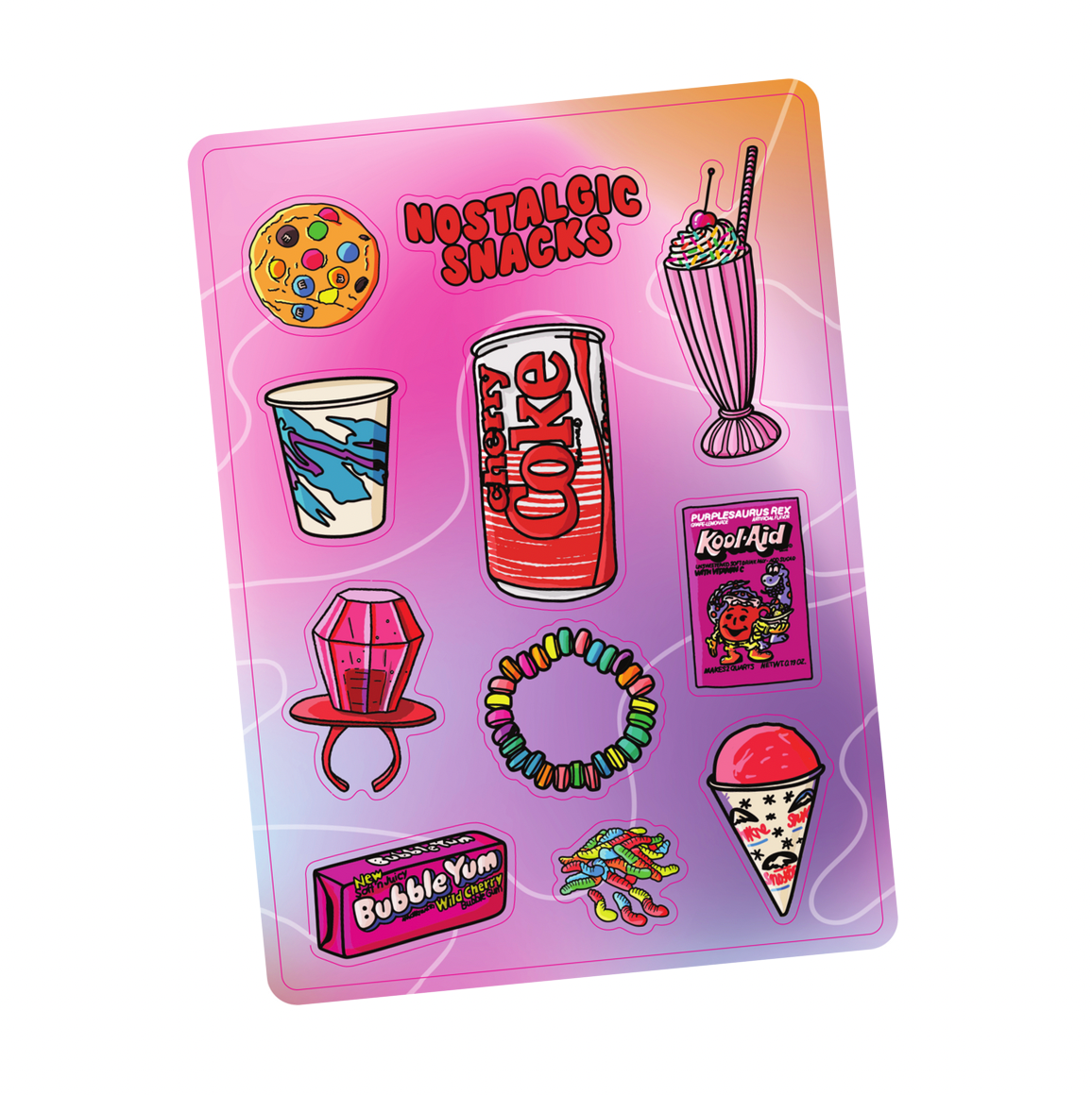 Nostalgic Snacks Sticker Sheet by Quirky Crate