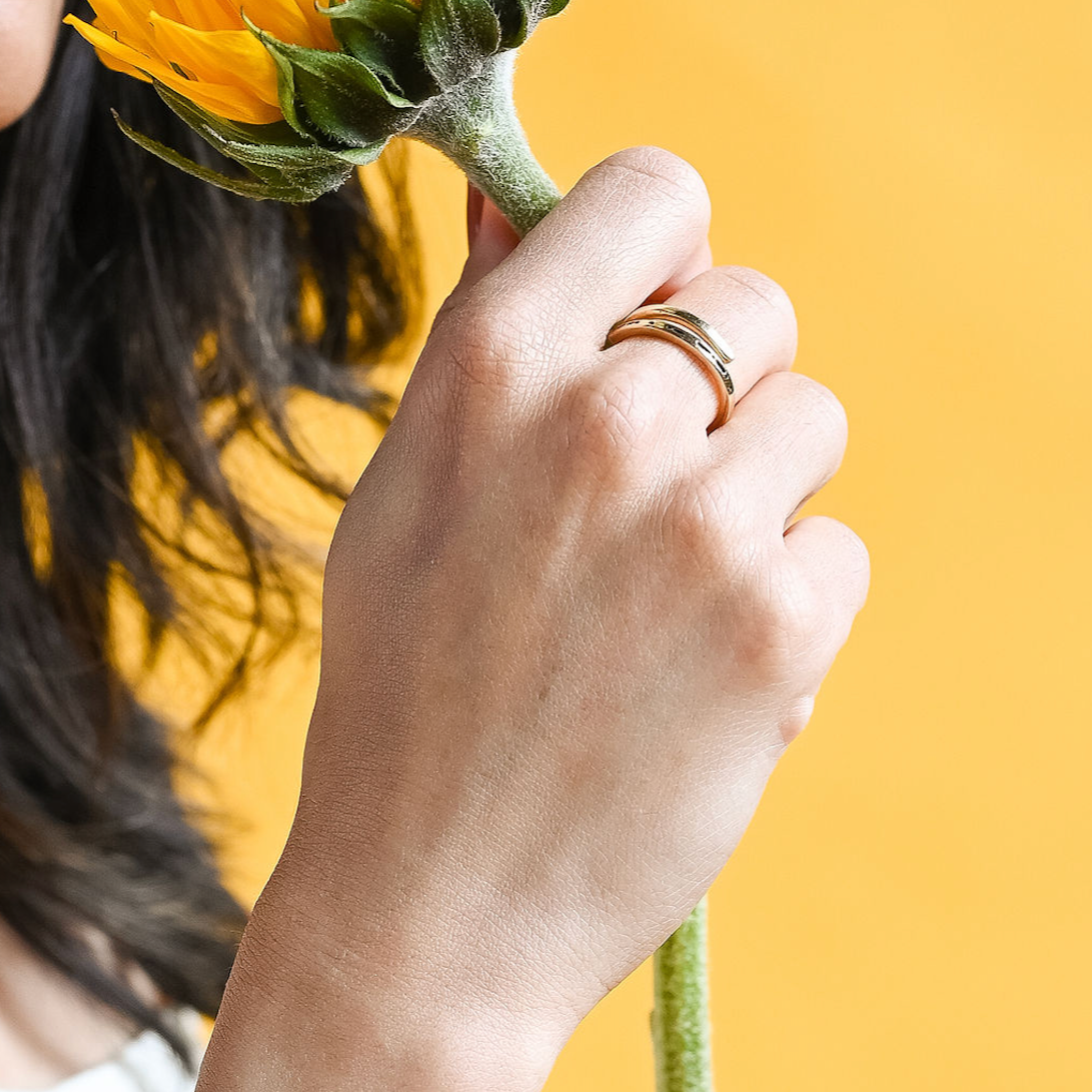 CLASSIC GOLD Morse Code Ring - Stamped | DREAM by ETHICGOODS