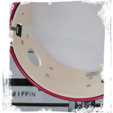 GRIFFIN Snare Drum Birch Wood Shell 14 X 6.5 Inch - Oversize 2.5" Large Vents & Custom Graphic Wrap (Limited Edition) - Red Hardware, 8 Tuning Lugs by GeekStands.com