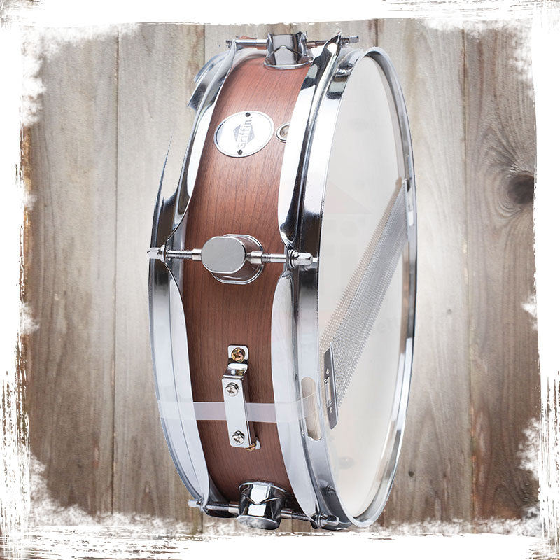 Piccolo Snare Drum 13" x 3.5" by GRIFFIN - 100% Poplar Wood Shell Hickory Finish & Coated Drum Head by GeekStands.com