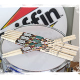 GRIFFIN Attack Zzzap Drum Sticks - 4 Pairs of Select Elite Maple Wood Size 5A - Premium Balanced, Level and Straight - Drummers Percussion Classic Pure Grit Uncoated, Raw Wood Drumming Sticks by GeekStands.com