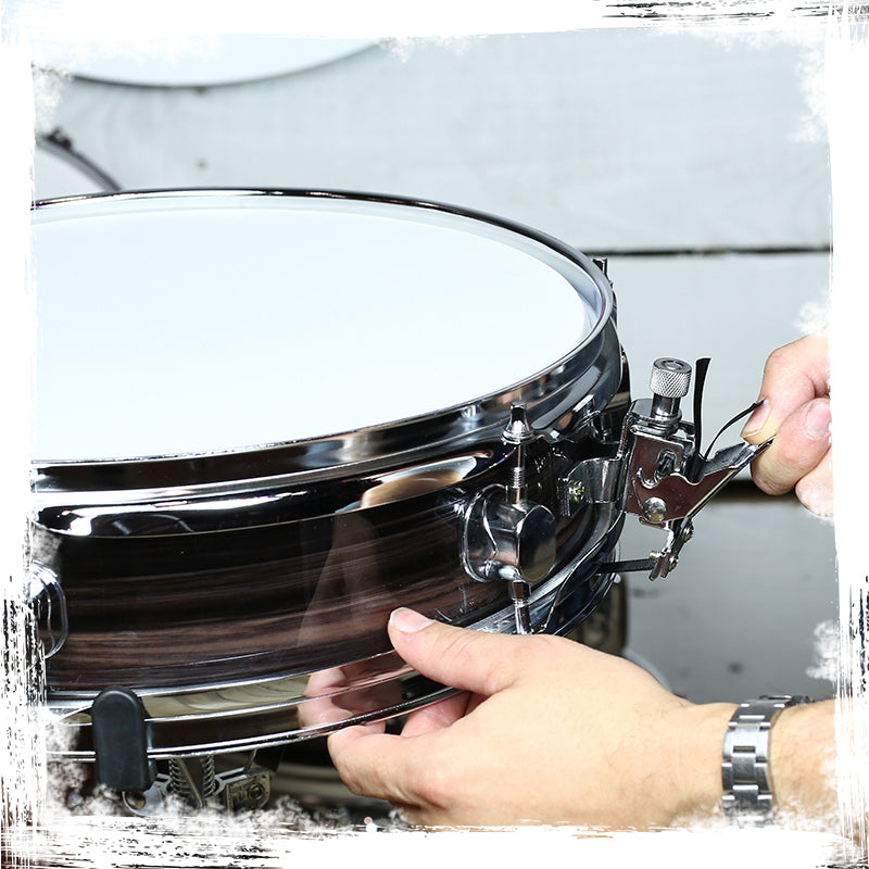 Piccolo Snare Drum 13" x 3.5" by GRIFFIN - 100% Poplar Shell Zebra Wood Finish & Coated Drum Head by GeekStands.com