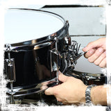 GRIFFIN Snare Drum - Poplar Wood Shell 14" x 5.5" with Black PVC & Coated Head - Acoustic Marching Percussion Musical Instrument Set with Drummers Key by GeekStands.com