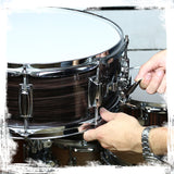 Deluxe Snare Drum by GRIFFIN - 14" x 5.5" Poplar Wood Shell with Zebra PVC Glossy Finish by GeekStands.com