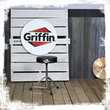 Drum Throne Stand by GRIFFIN | Padded Drummer’s Seat | Comfortable Drum Set Percussion Chair for Adults | Professional Musicians Guitar Stool Double Braced Hardware for Practice with Adjustable Height by GeekStands.com