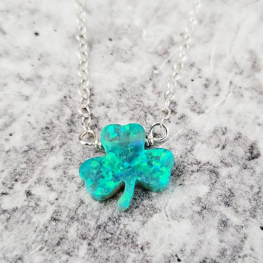 Shamrock Good Luck Charm Necklace by Salt and Sparkle