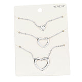 3PCS  Metal Heart Pendant Necklaces by Madeline Love