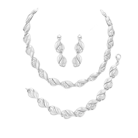 3PCS Crystal Rhinestone Marquise Necklace Set by Madeline Love