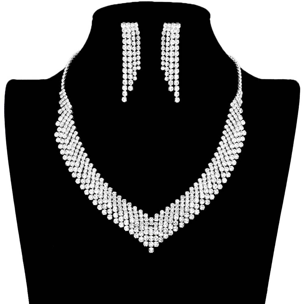 Crystal Rhinestone Pave Necklace by Madeline Love