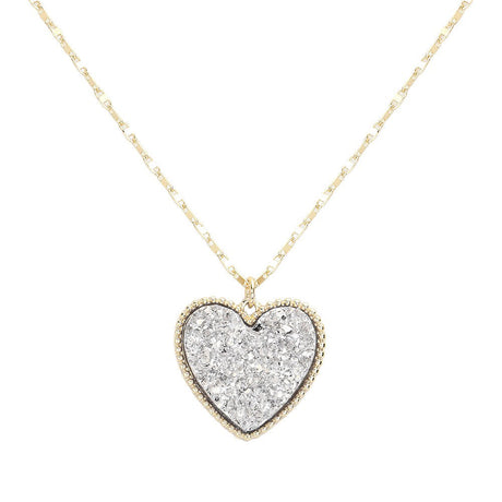 Druzy Heart Pendant Necklace by Madeline Love