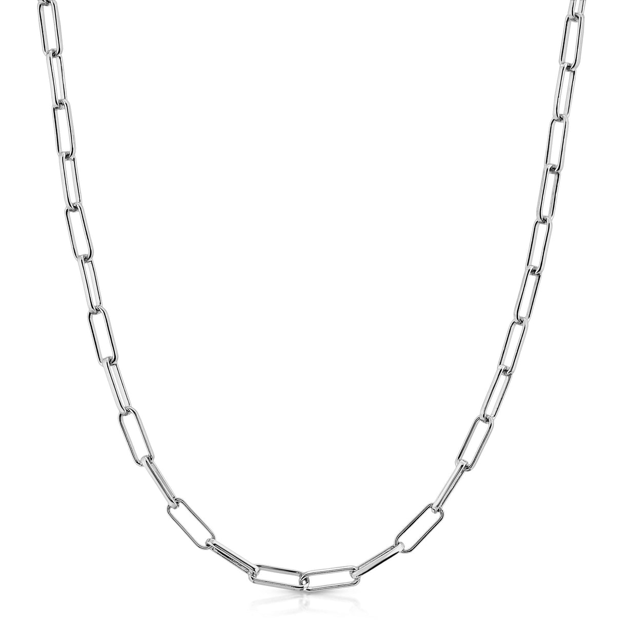 Silver Elongated Link Chain by eklexic jewelry