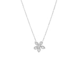 Pave X Baguette Fancy Flower Pendant Necklace by By Adina Eden