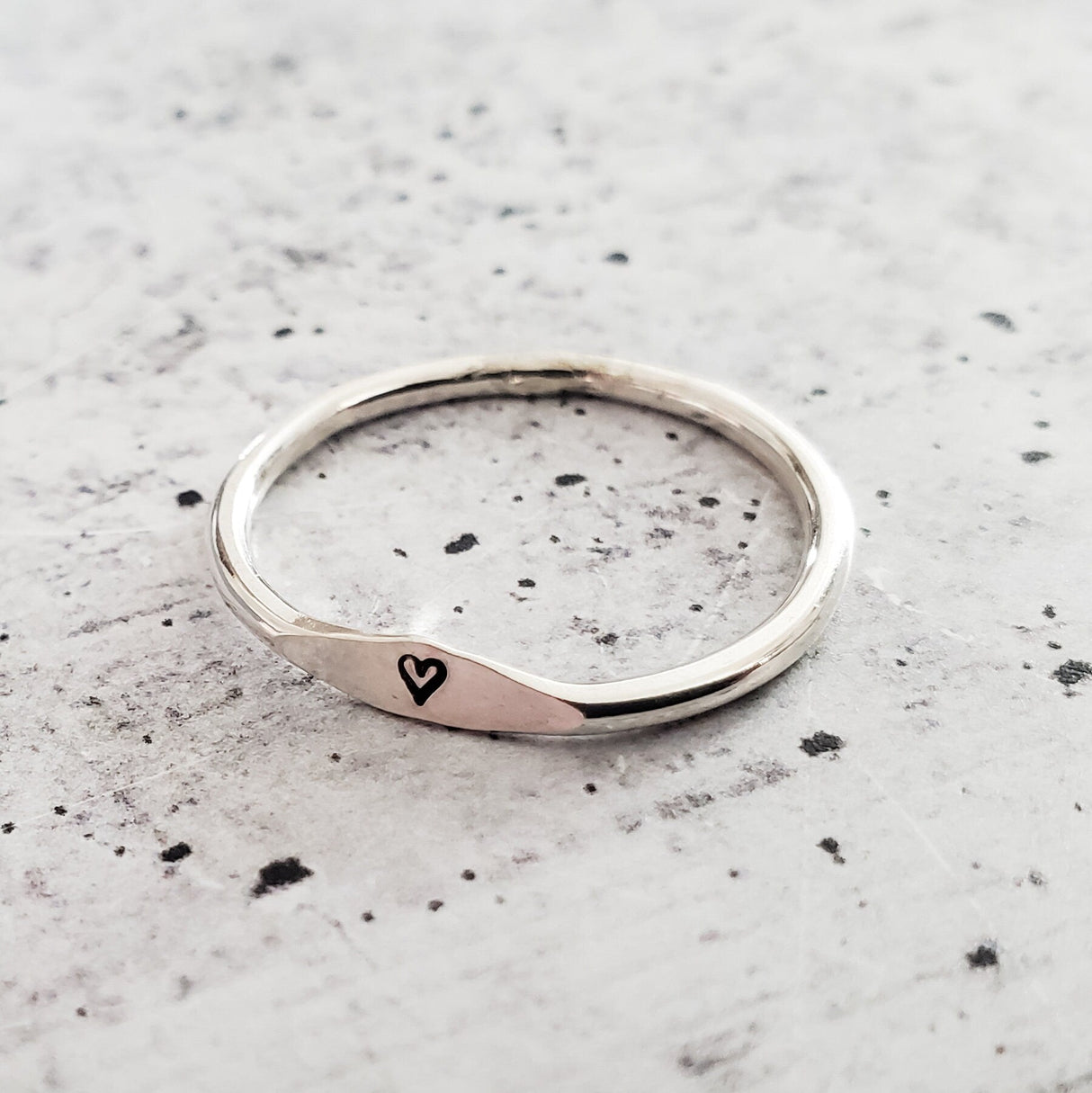 Sterling Silver Initial Stacking Ring by Salt and Sparkle