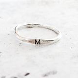 Sterling Silver Initial Stacking Ring by Salt and Sparkle