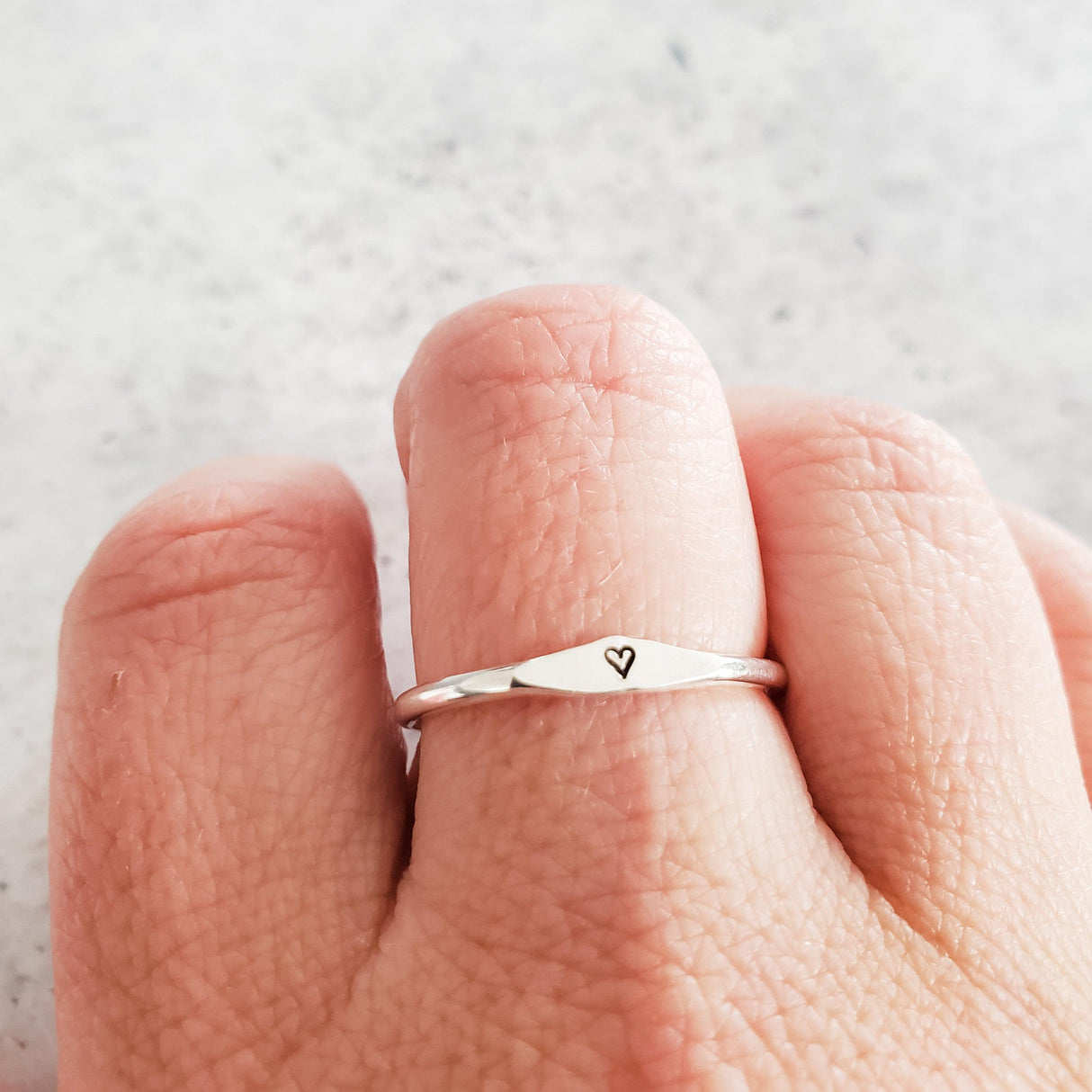 Sterling Silver Initial Stacking Ring by Salt and Sparkle