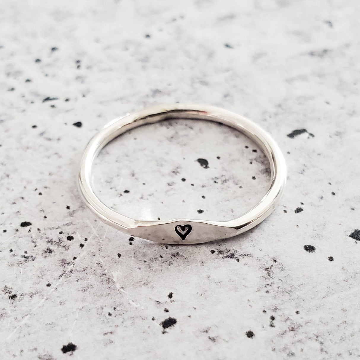 Sterling Silver Initial Stacking Ring by Salt and Sparkle