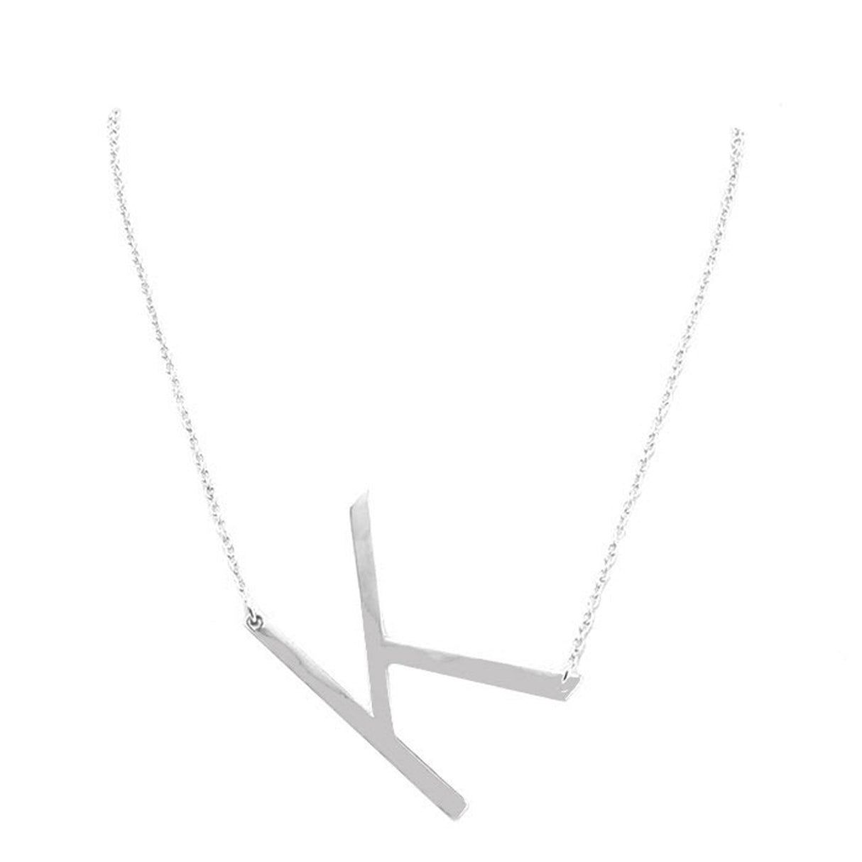 K Monogram Metal Pendant Necklace by Madeline Love