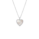 Pave Outlined Stone Heart Pendant Necklace by By Adina Eden