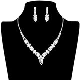 Marquise Stone Accented Rhinestone Necklace by Madeline Love