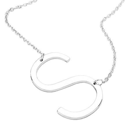 S Monogram Metal Pendant Necklace by Madeline Love