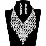 Rhinestone Pave Statement Evening Necklace by Madeline Love