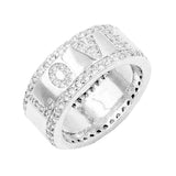 Rhodium Plated CZ Embellished Love Message Ring by Madeline Love