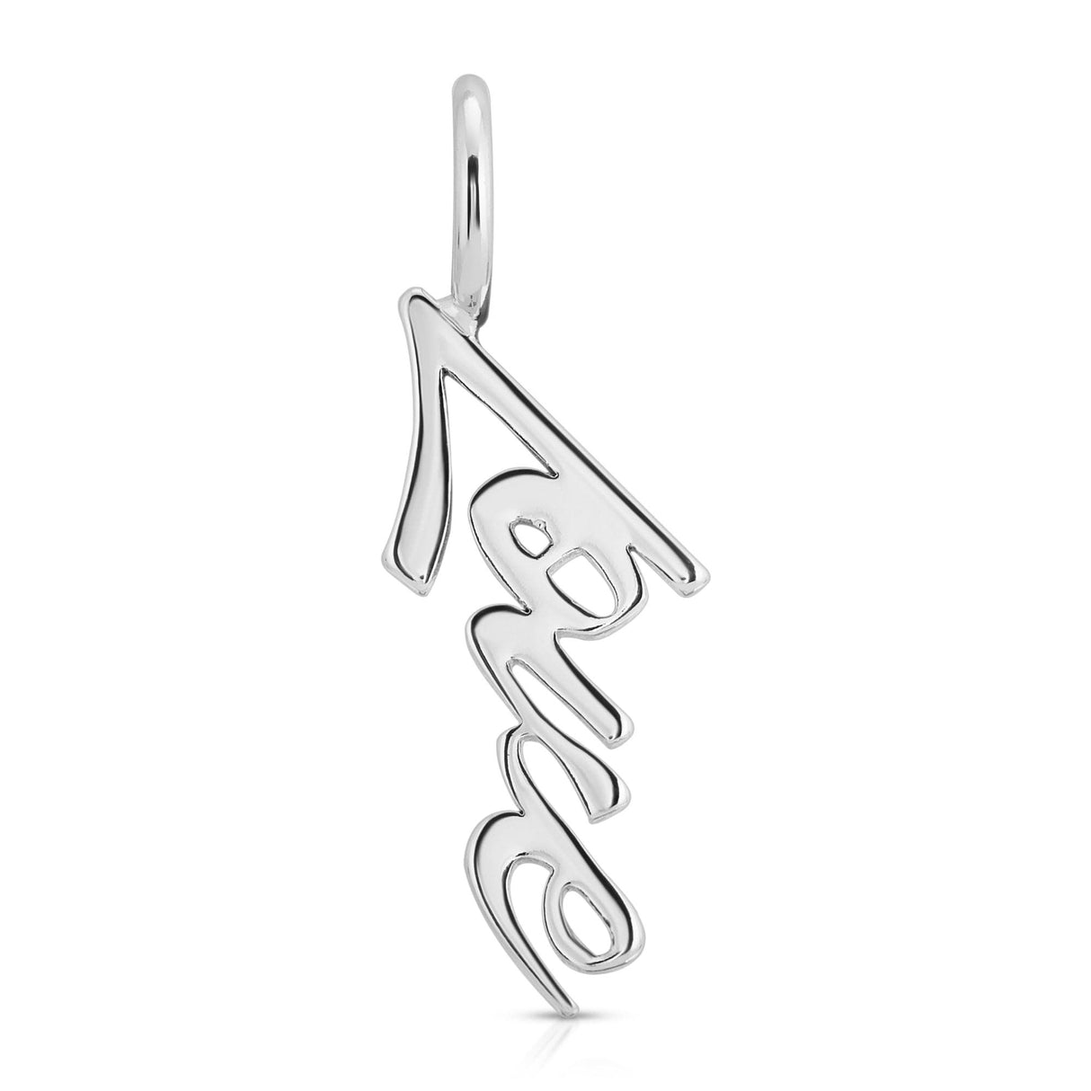 Silver Script Pendant Love by eklexic jewelry