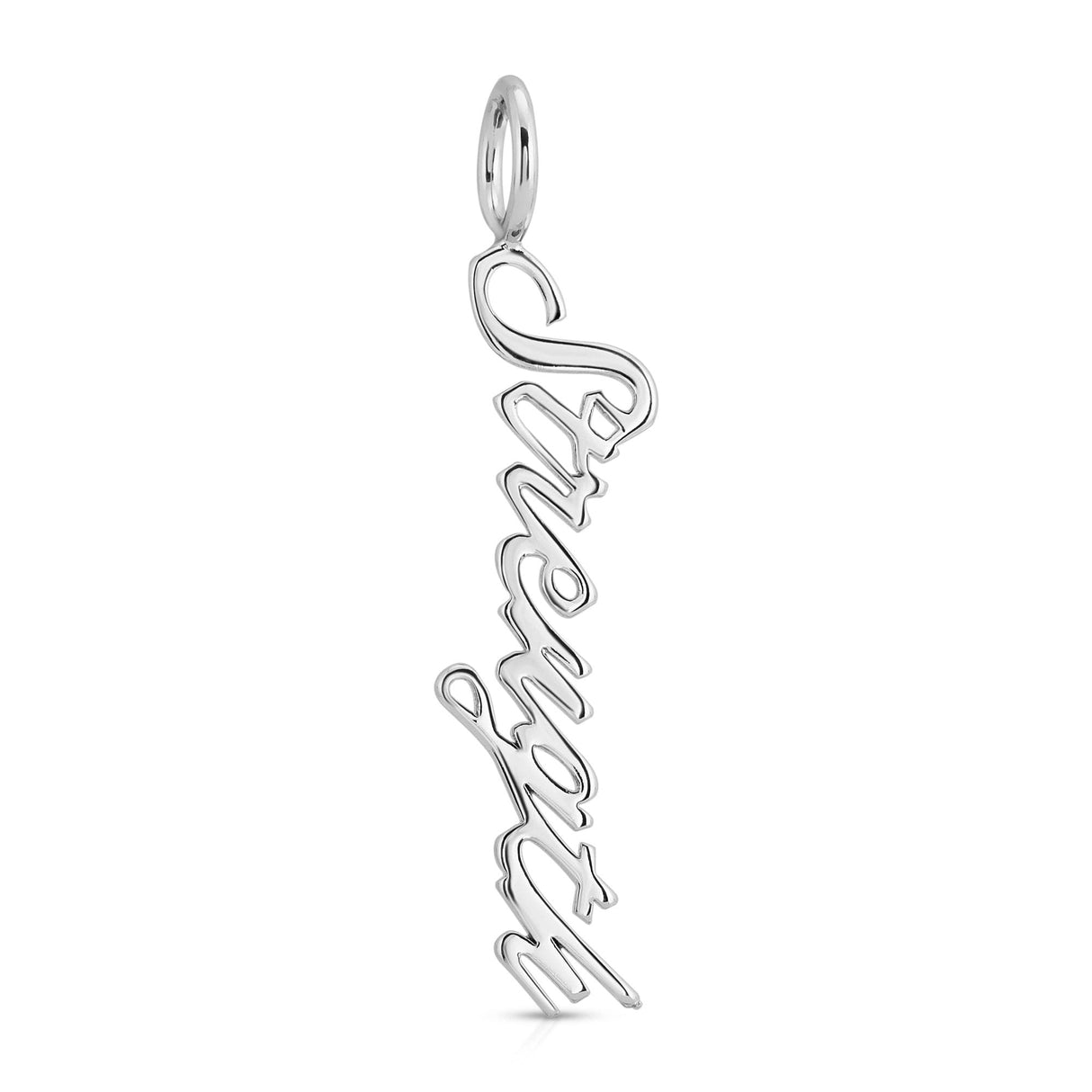 Silver Script Pendant Strength by eklexic jewelry