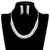 Crystal Rhinestone Pave Necklace Earring Set by Madeline Love