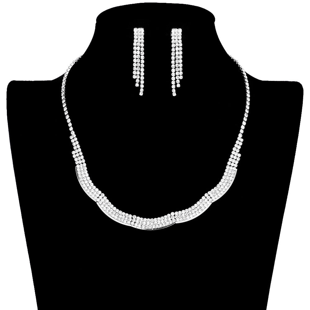 Wavy Rhinestone Jewelry Set by Madeline Love