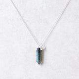 Labradorite Crystal Point Necklace by Tiny Rituals