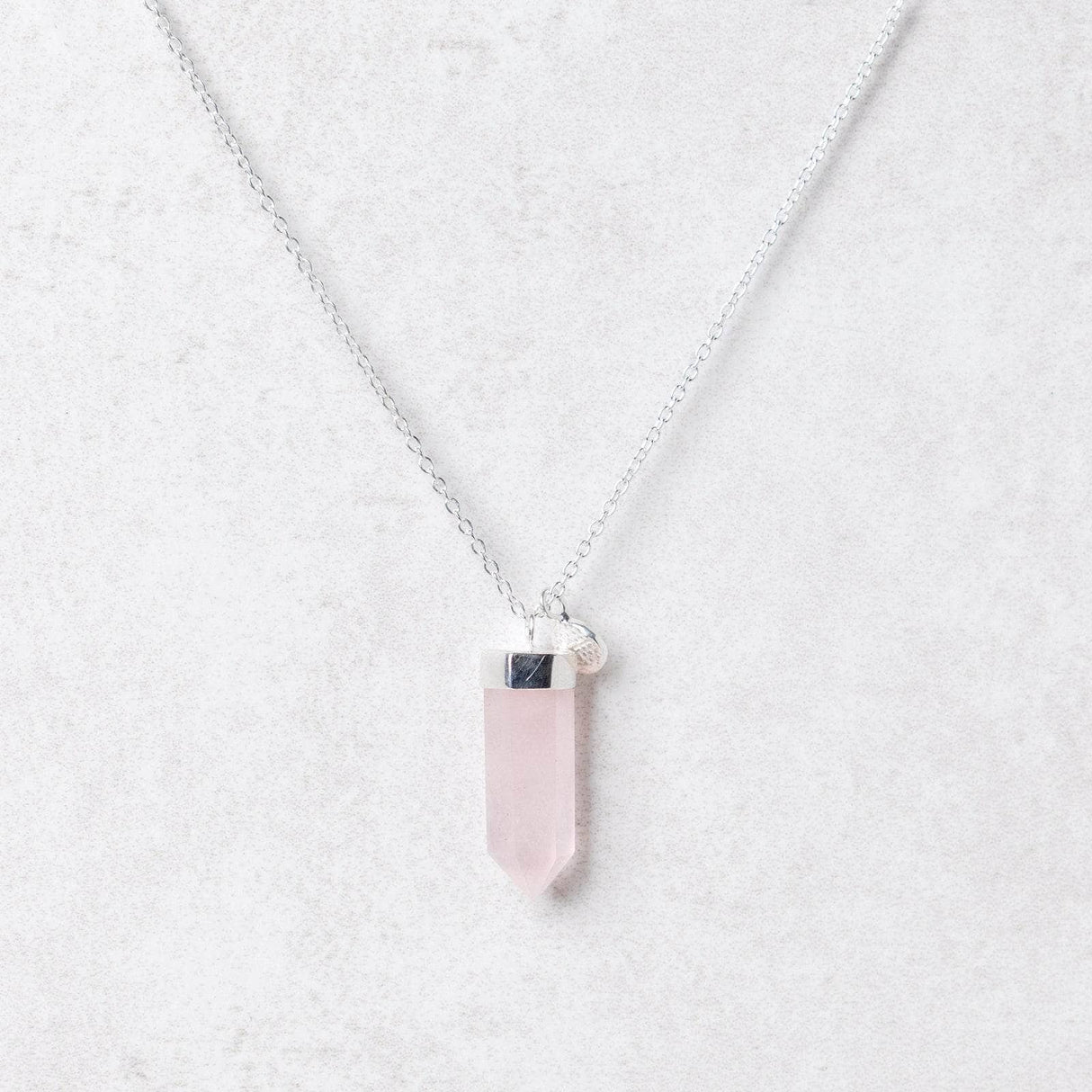 Rose Quartz Crystal Point Necklace by Tiny Rituals