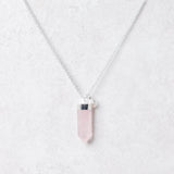 Rose Quartz Crystal Point Necklace by Tiny Rituals