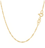 Sterling Silver Yellow Gold 2MM Diamond Cut Singapore Link Chain Necklace by Donatello Gian